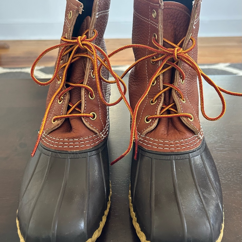 Classic LL Bean Brown Leather & Brown Rubber Duck Boots - Women’s 11
